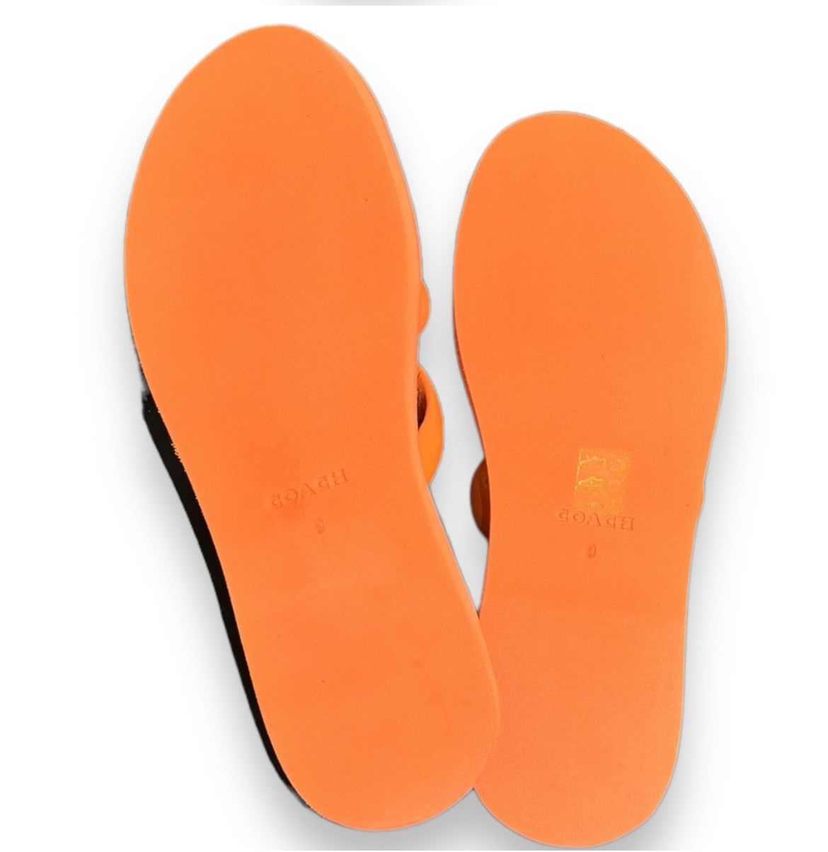 Coach Georgie Tangerine Leather Sandal