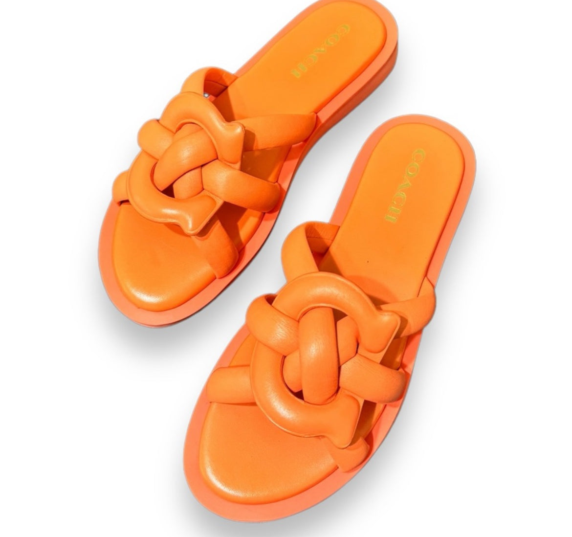 Coach Georgie Tangerine Leather Sandal