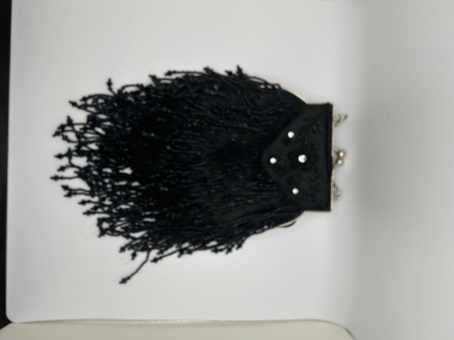 Mini Beaded Black Shoulder Bag